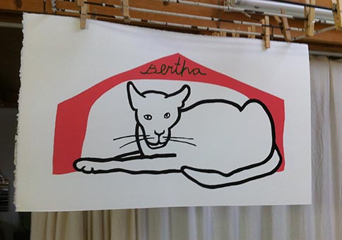 2016 Bertha hangt te drogen in het atelier