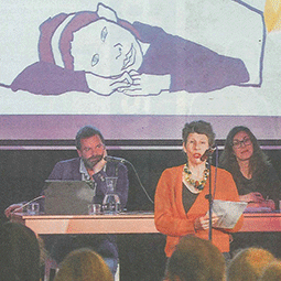 Titi Zaadnoordijk en Richard Terborg en meisje met blauwe ogen bij de Rijke Buit.