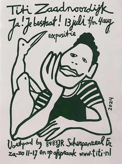 Affiche Ja! Je bestaat! expositie Titi Zaadnoordijk
