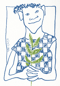 figuur met olijftak in de handen