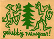 nieuwjaarsenvelop dansen rond de boom