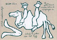 kerststal-knip-kaart kameel met 2 koningen