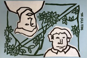 twee vlaggetjes op een vel