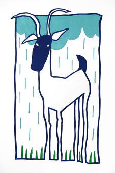 hert in de regen